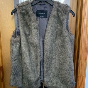 Grey Faux Fur Vest - Small